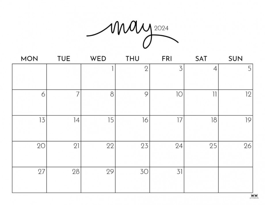 May  Calendars -  FREE Printables  Printabulls