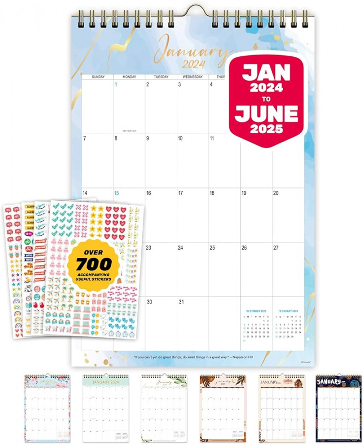 Month Wall Calendar Jan  Until June  - Hanging Wall Calendar,   Wall Calendar VerticalSee more  Month Wall Calendar Jan  Until