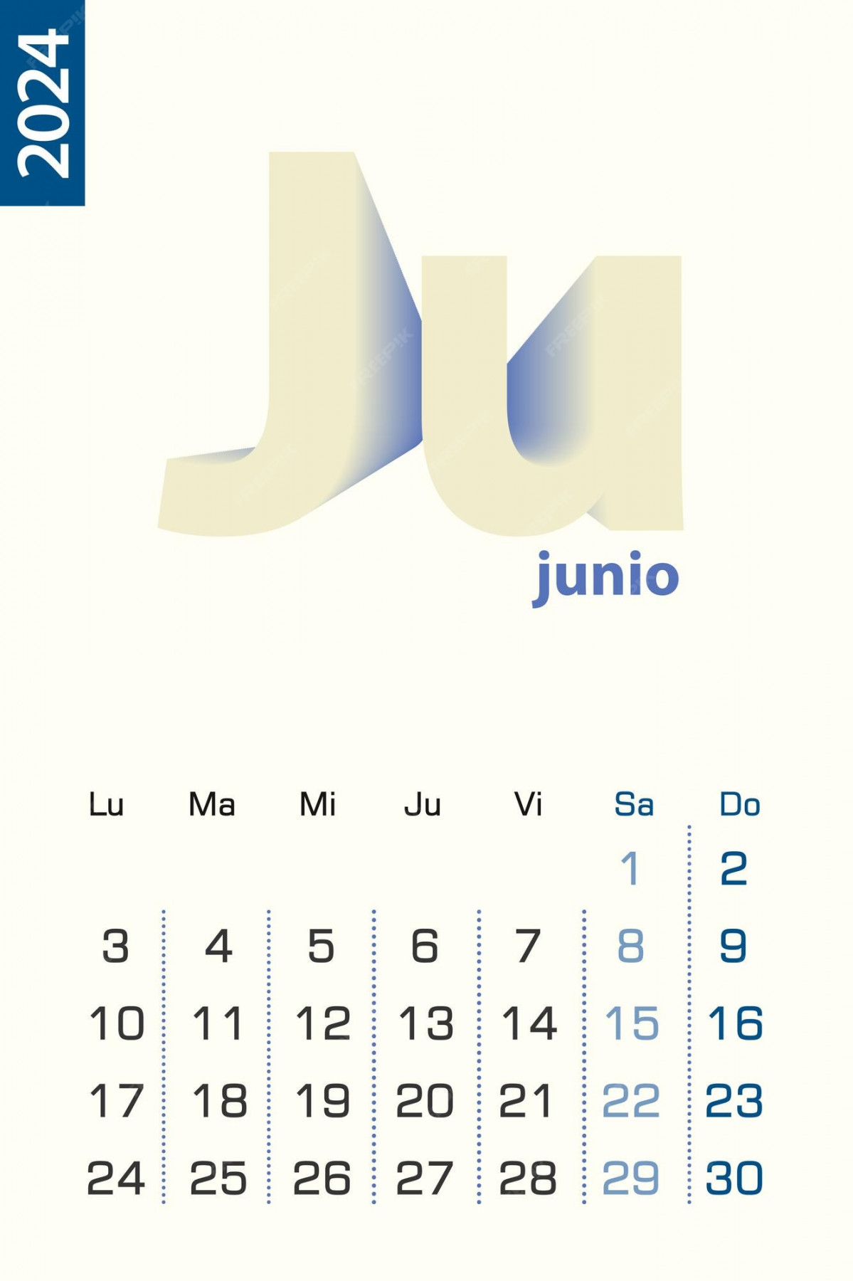Premium Vector  Minimalist calendar template for june  vector