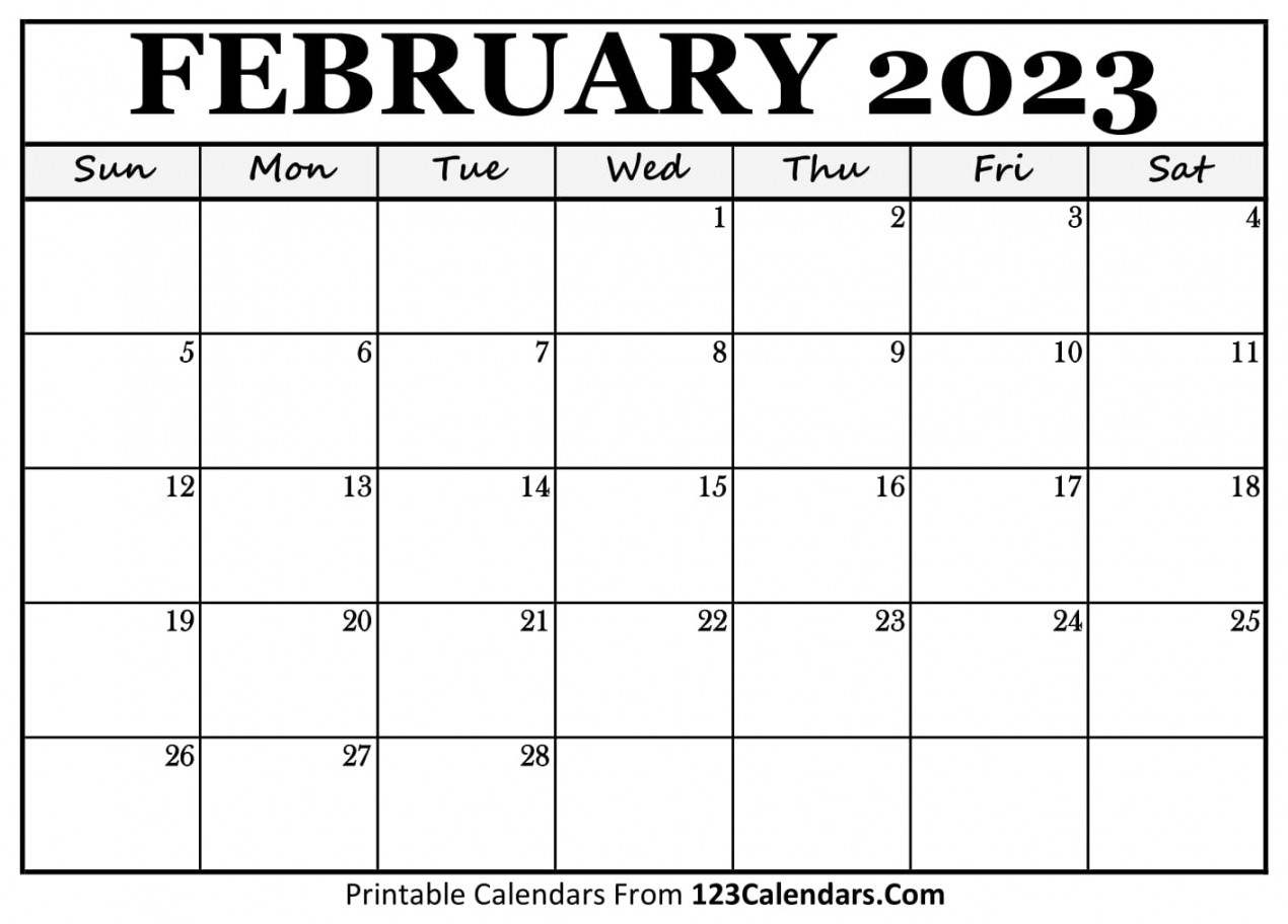 Printable February  Calendar Templates - Calendars