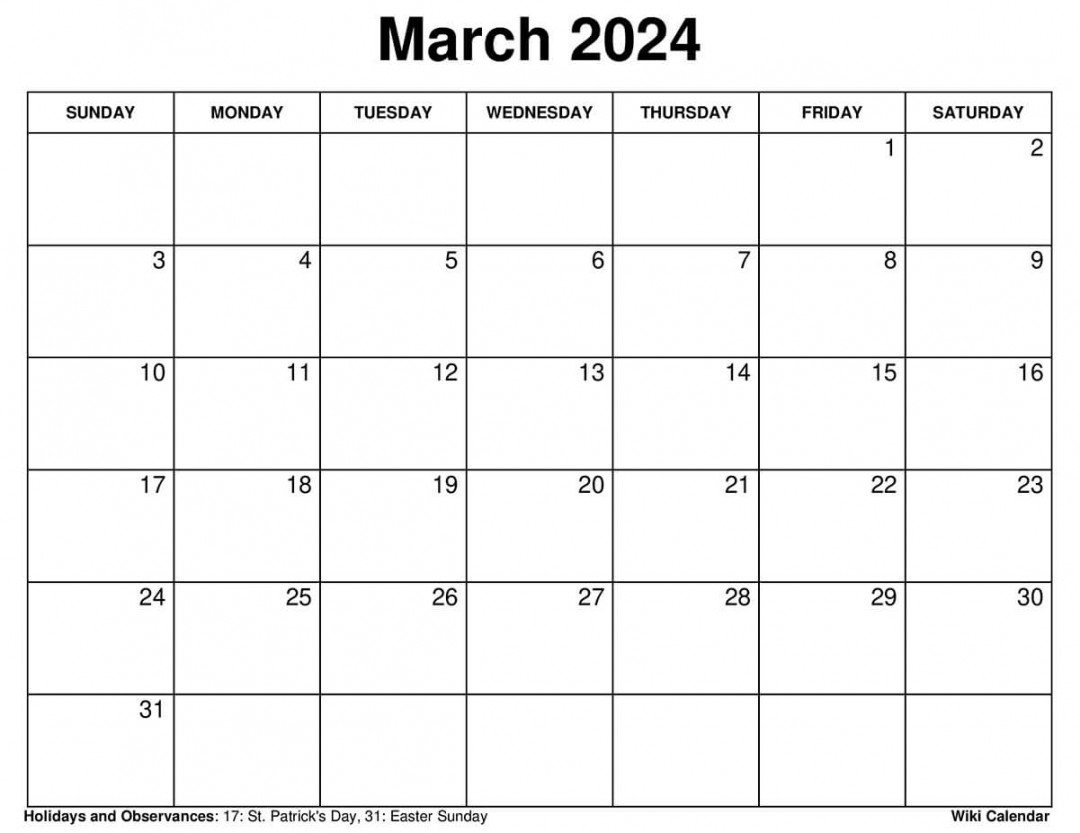 Printable March  Calendar Templates With Holidays