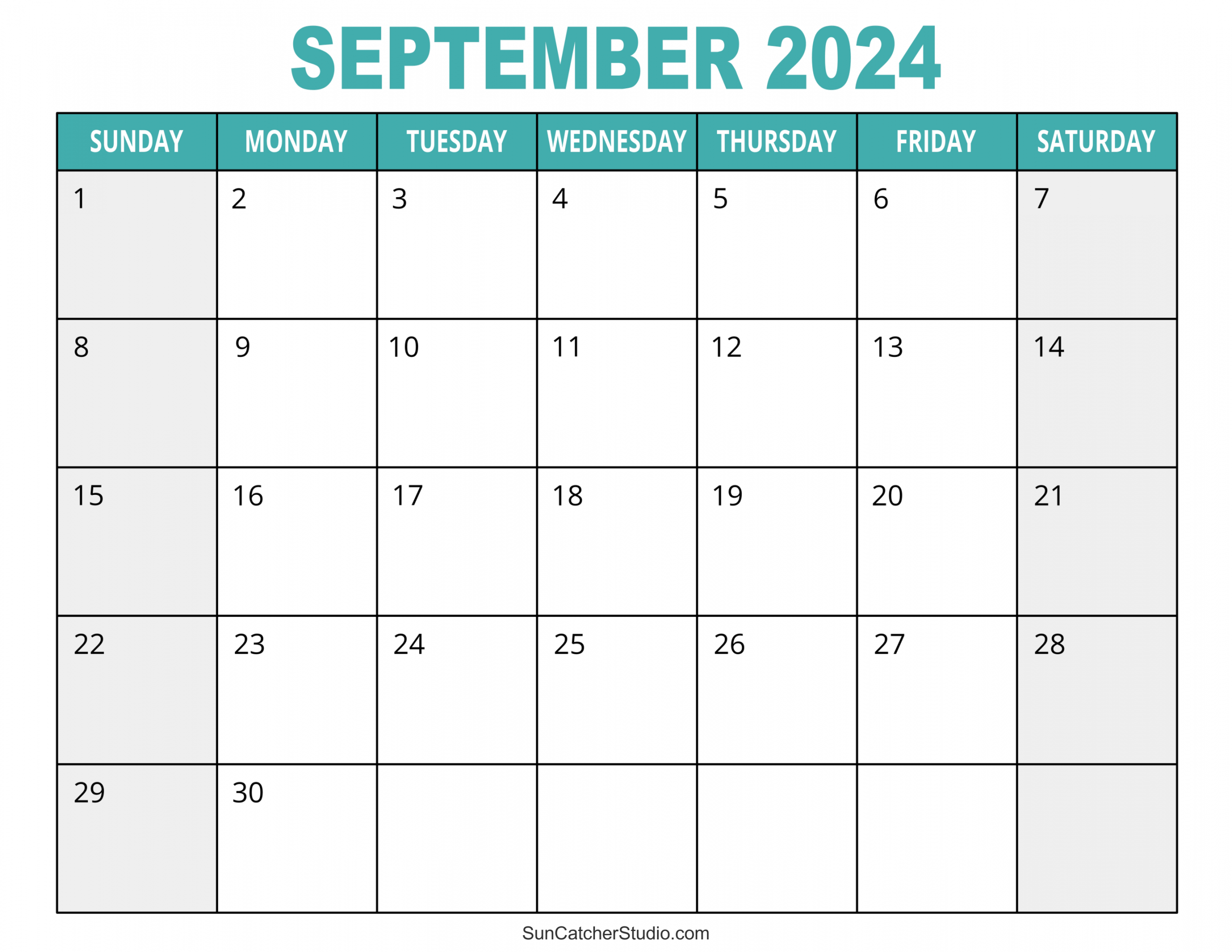 September  Calendar (Edit Printable) – DIY Projects, Patterns