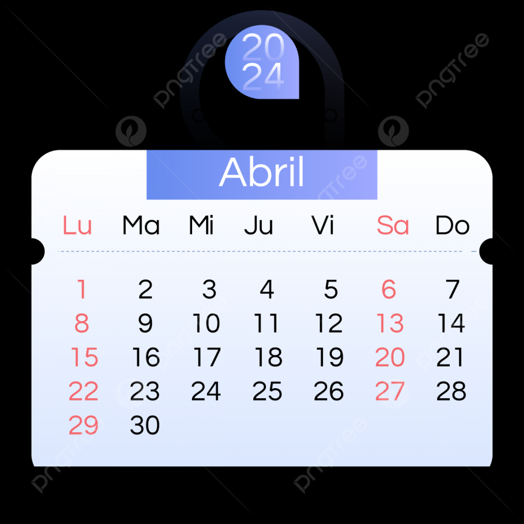 Spanish Calendar Blue Gradient April, Two Thousand And Twenty