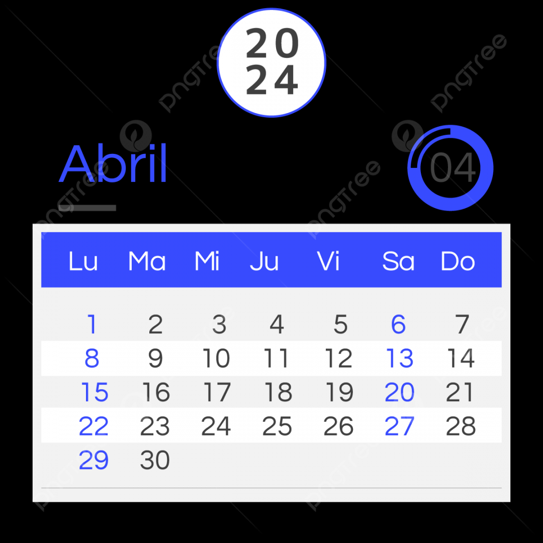 Spanish Calendar Simple April, Two Thousand And Twenty Four