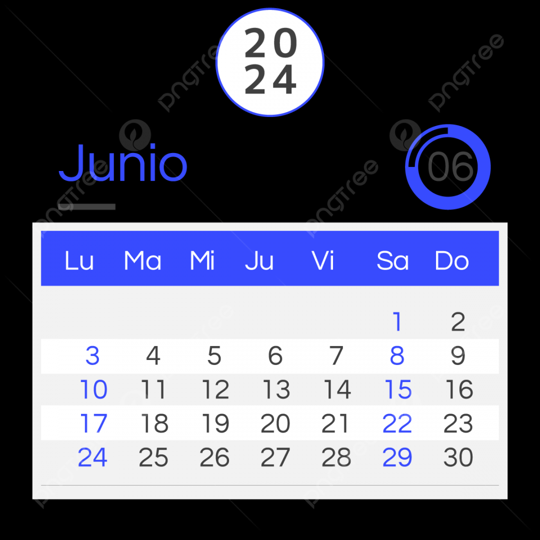 Spanish Calendar Simple June, Two Thousand And Twenty Four