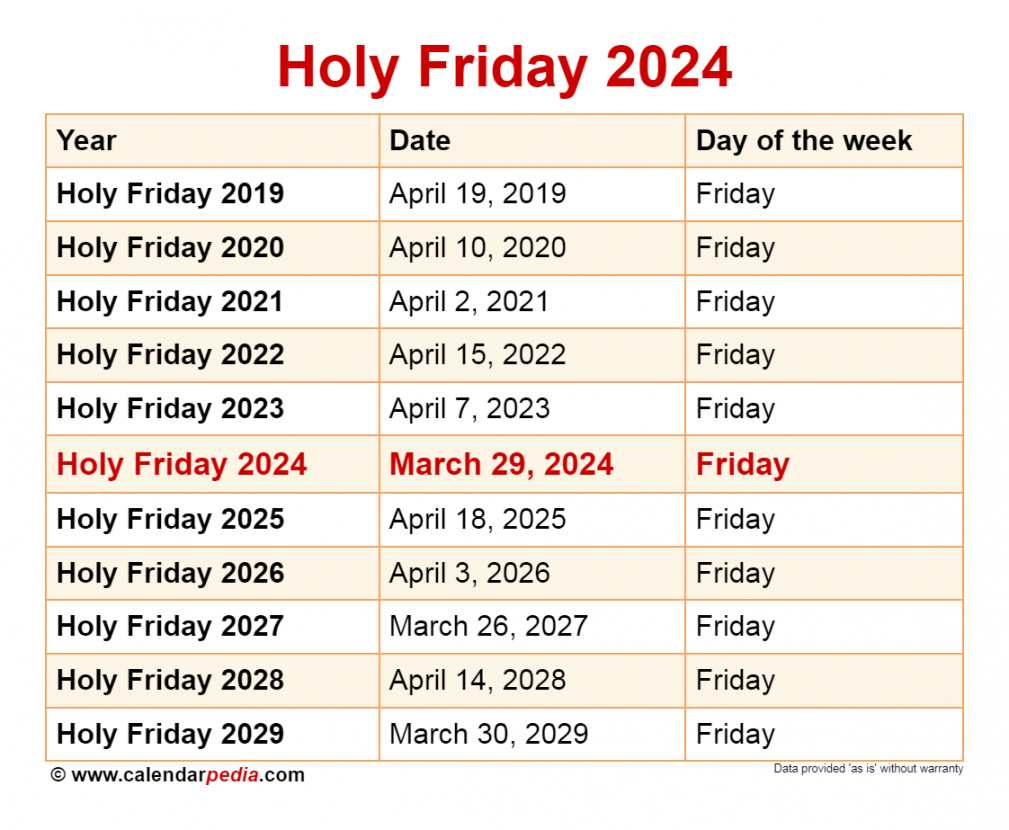 When is Holy Friday ?