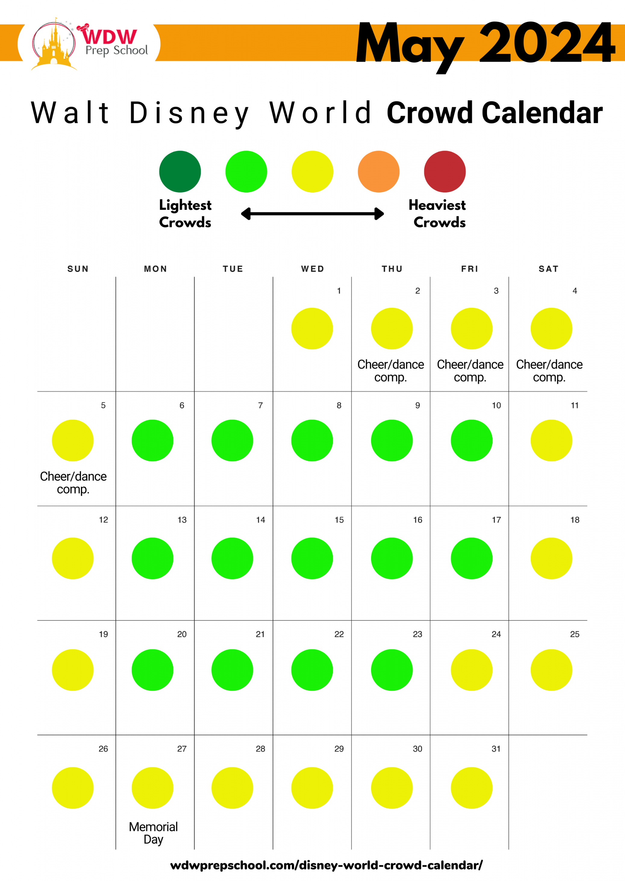 Disney World  Crowd Calendar (best times to go)