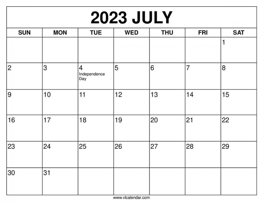 July  Calendar Printable Templates with Holidays