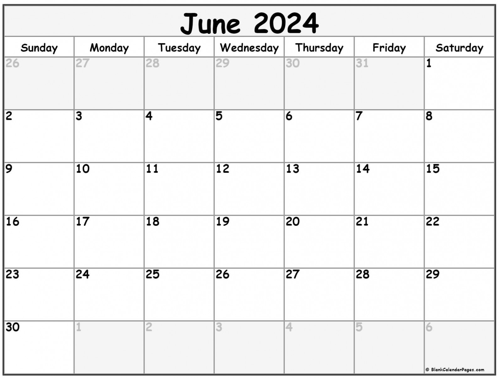 June  calendar  free printable calendar