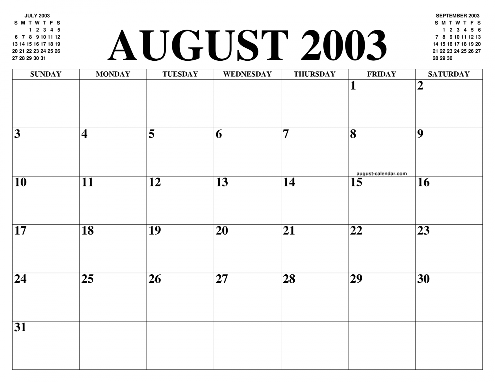 AUGUST  CALENDAR OF THE MONTH: FREE PRINTABLE AUGUST CALENDAR