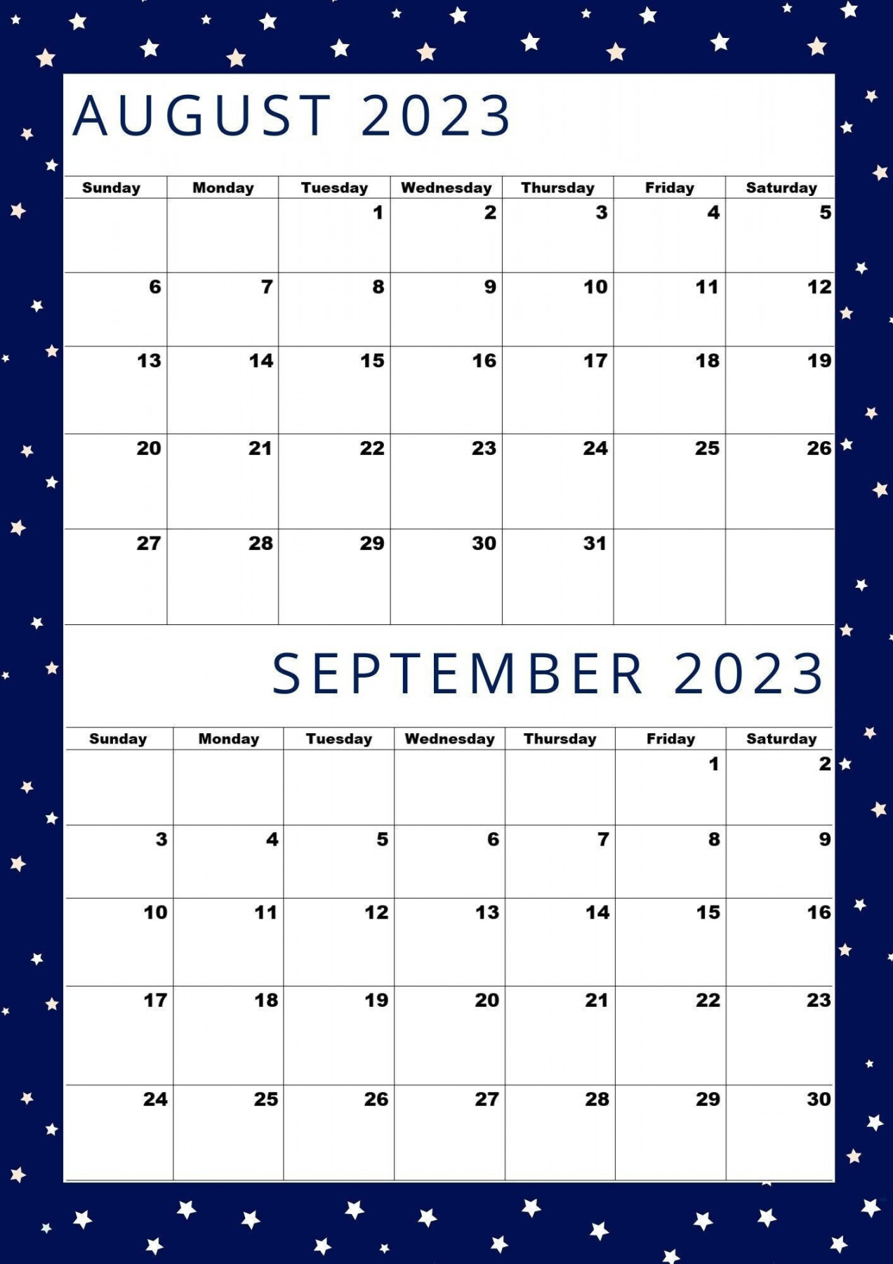 August September Calendar - Etsy