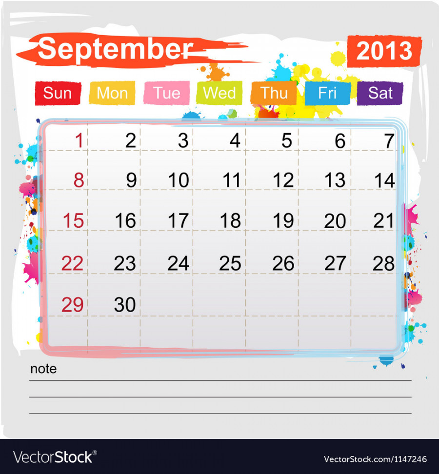 Calendar september  Royalty Free Vector Image