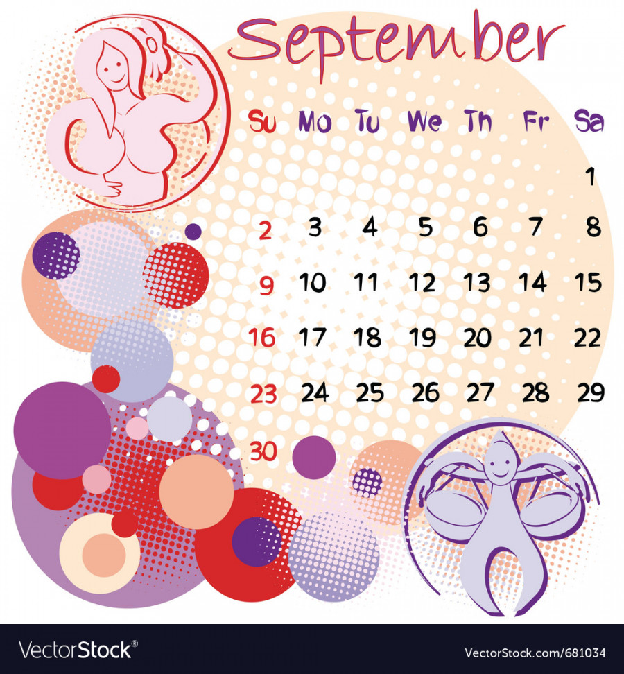 calendar september Royalty Free Vector Image