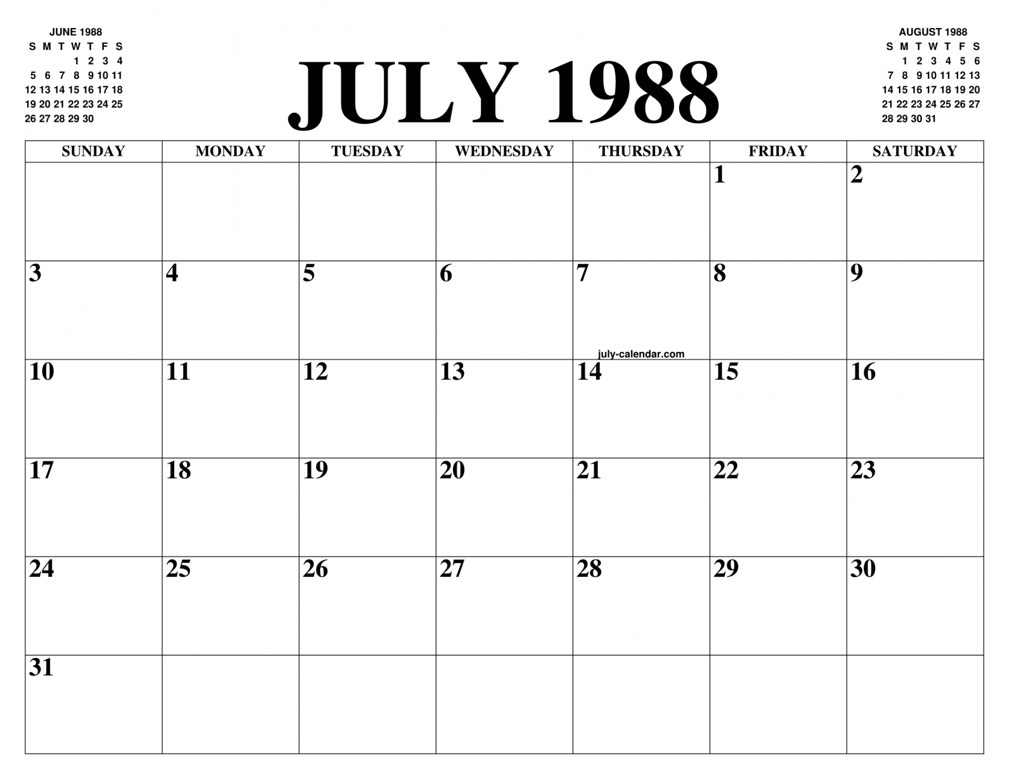 JULY  CALENDAR OF THE MONTH: FREE PRINTABLE JULY CALENDAR OF