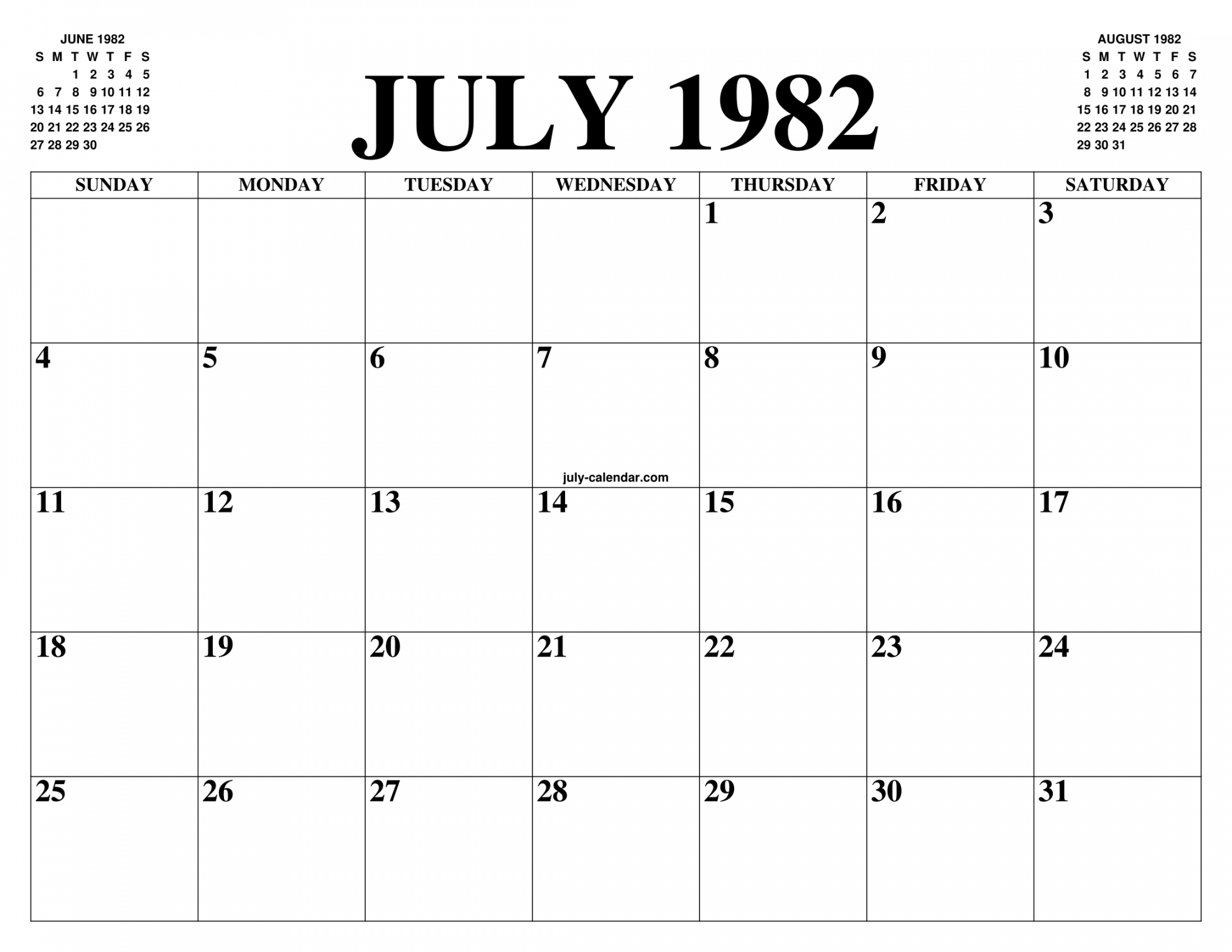 JULY  CALENDAR OF THE MONTH: FREE PRINTABLE JULY CALENDAR OF