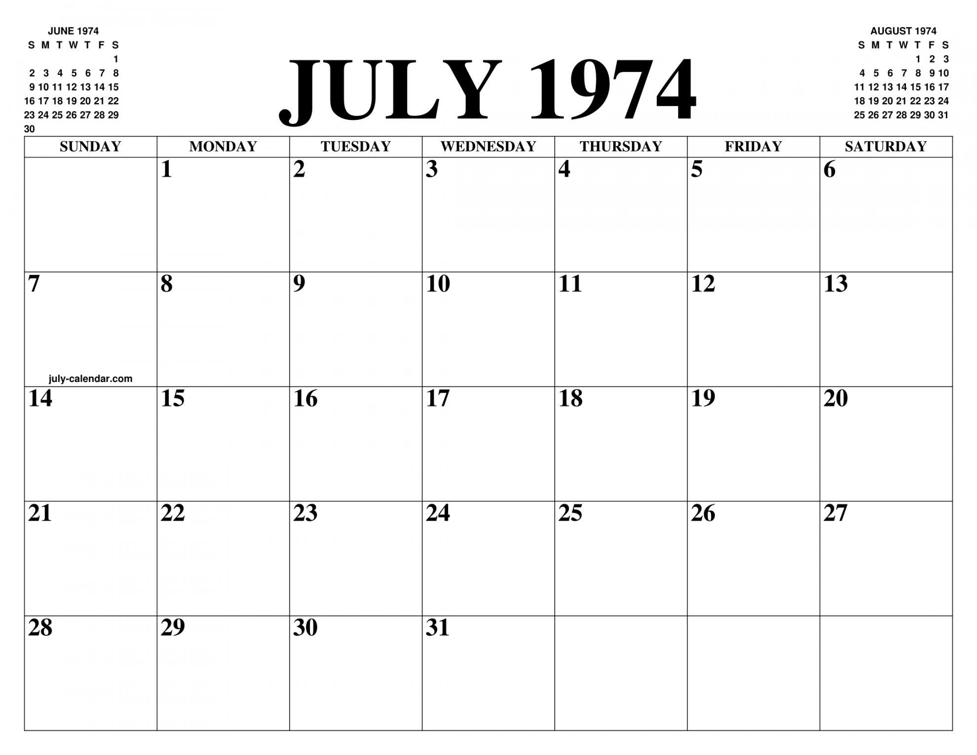 JULY  CALENDAR OF THE MONTH: FREE PRINTABLE JULY CALENDAR OF