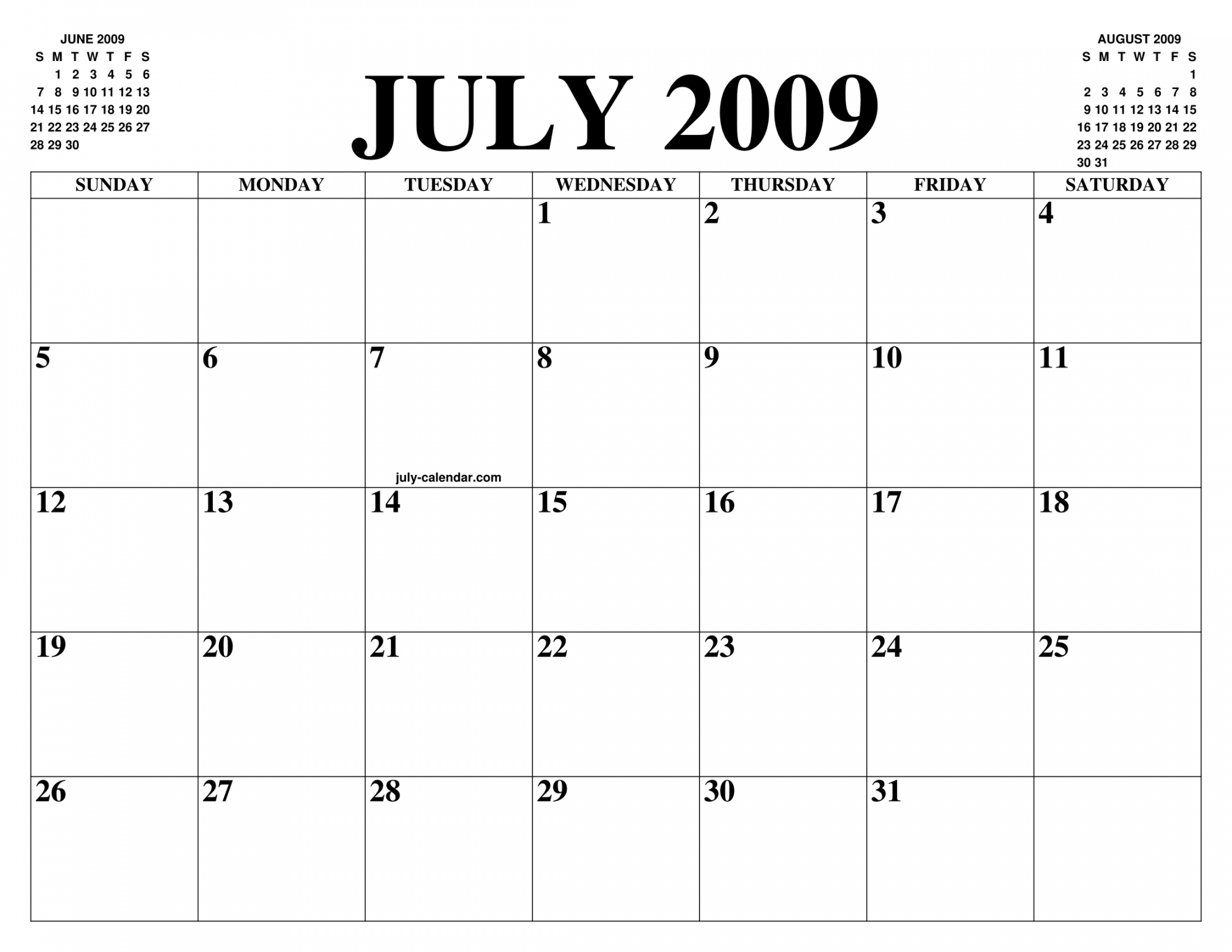 JULY  CALENDAR OF THE MONTH: FREE PRINTABLE JULY CALENDAR OF