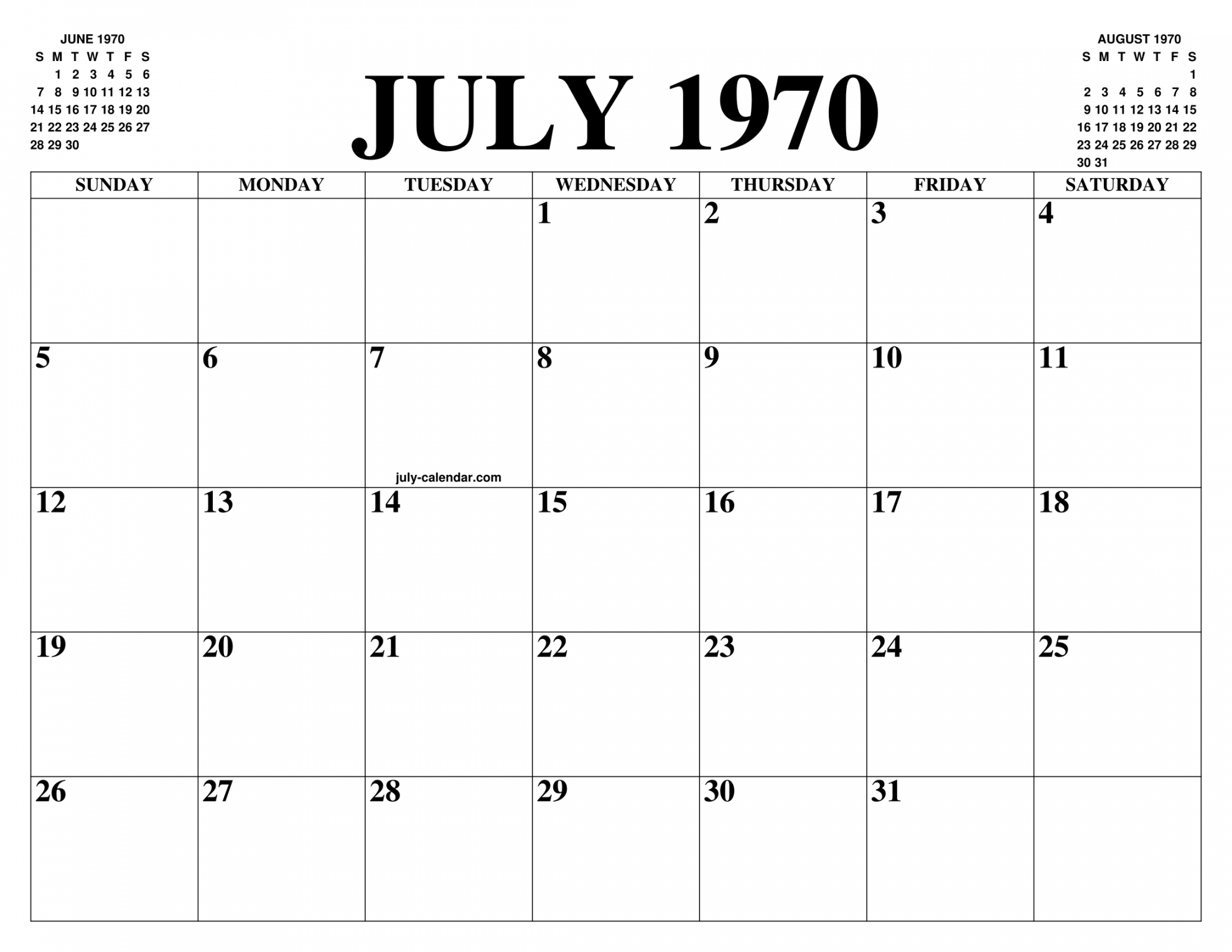 JULY  CALENDAR OF THE MONTH: FREE PRINTABLE JULY CALENDAR OF