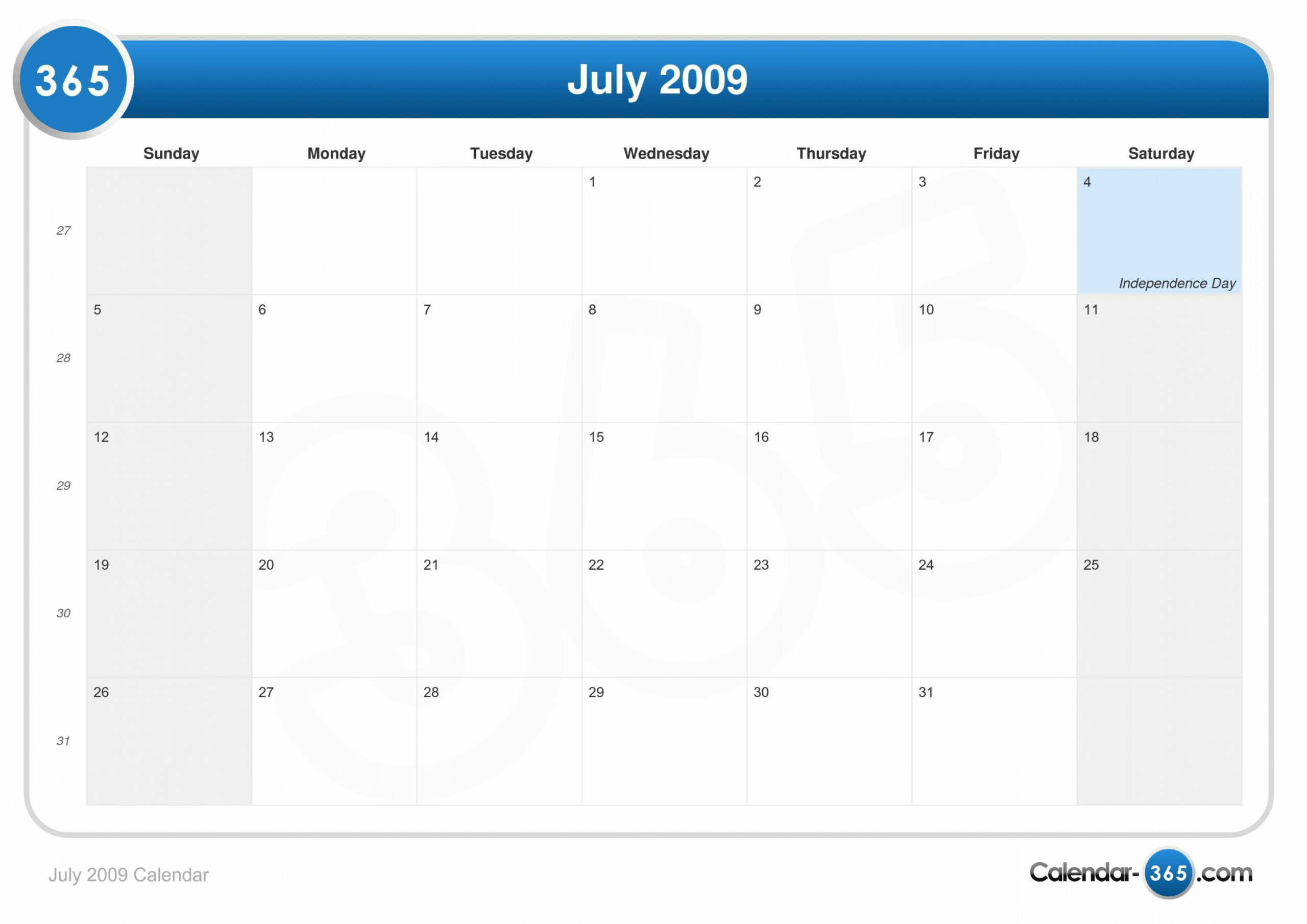 July  Calendar