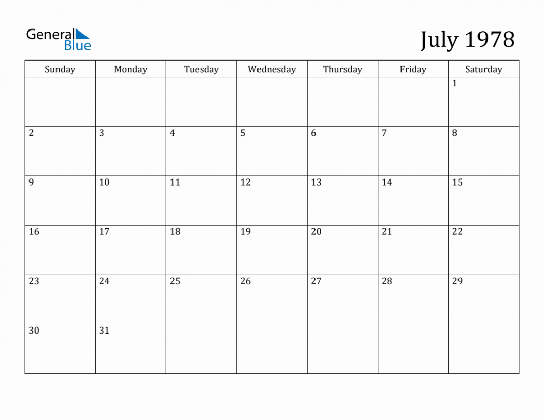 July  Monthly Calendar