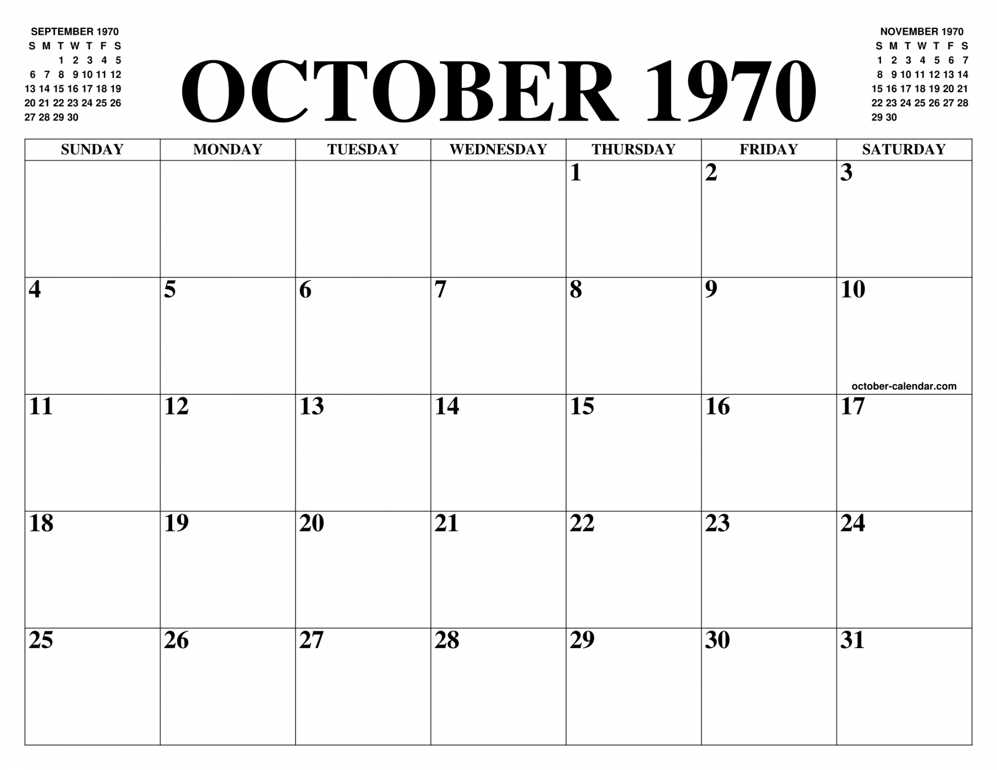 OCTOBER  CALENDAR OF THE MONTH: FREE PRINTABLE OCTOBER