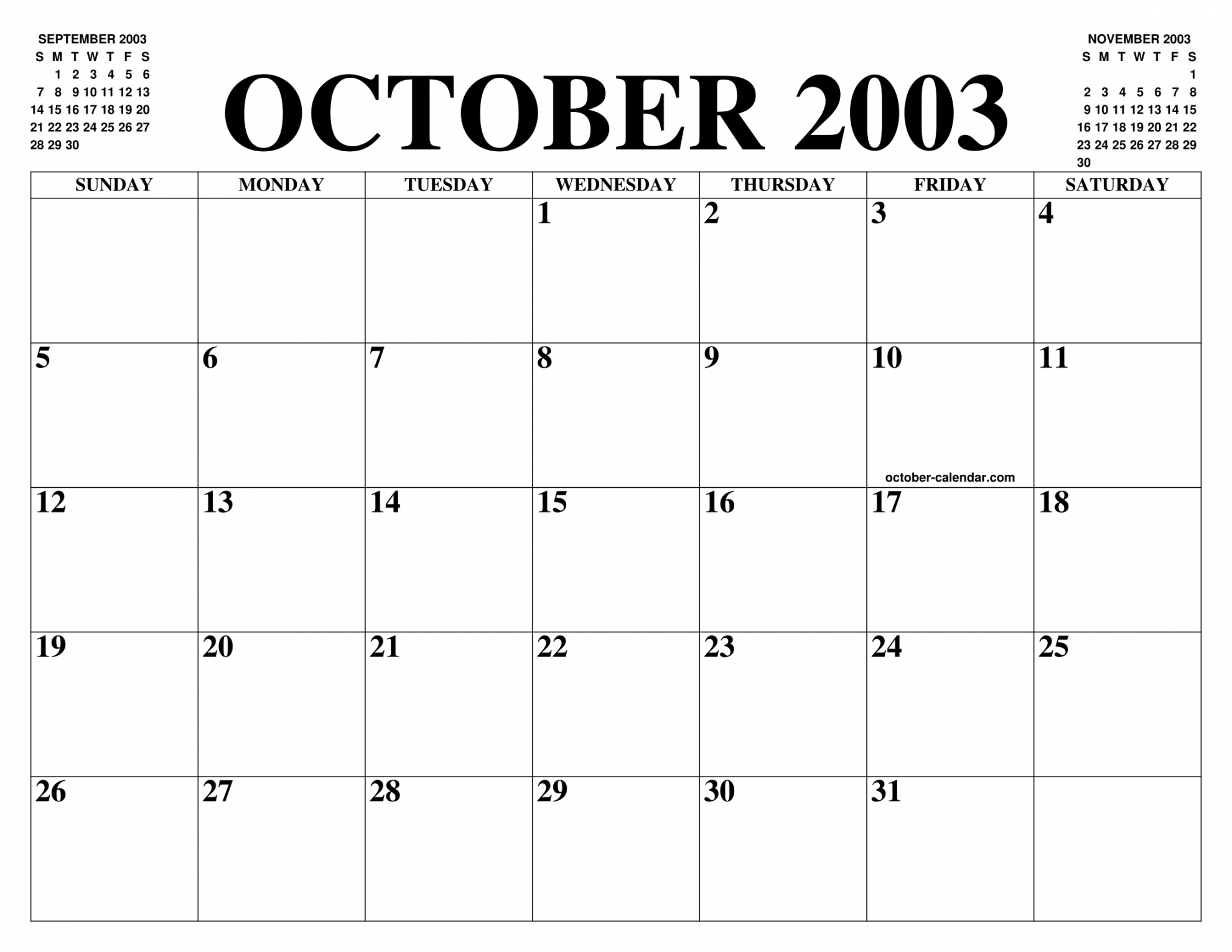 OCTOBER  CALENDAR OF THE MONTH: FREE PRINTABLE OCTOBER