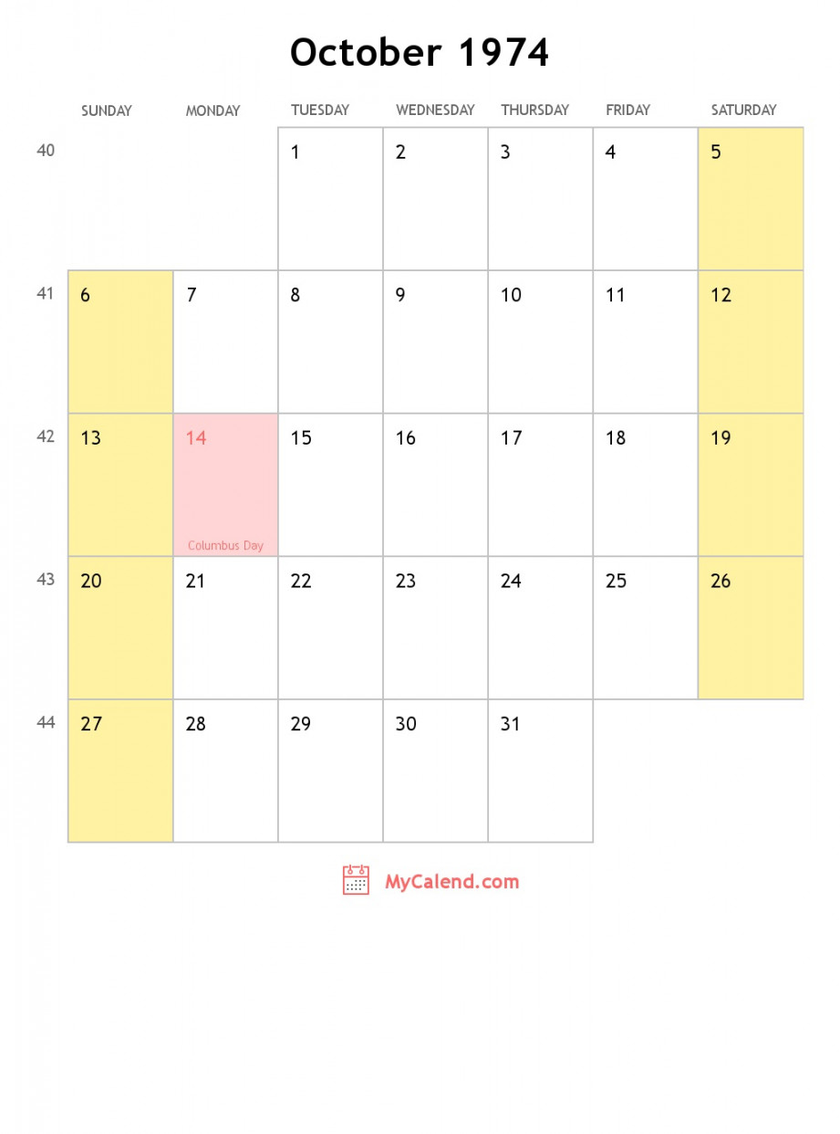 October  calendar with holidays - monthly printable calendar