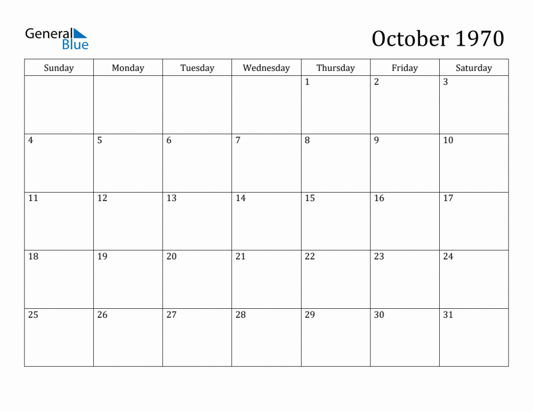 October  Monthly Calendar