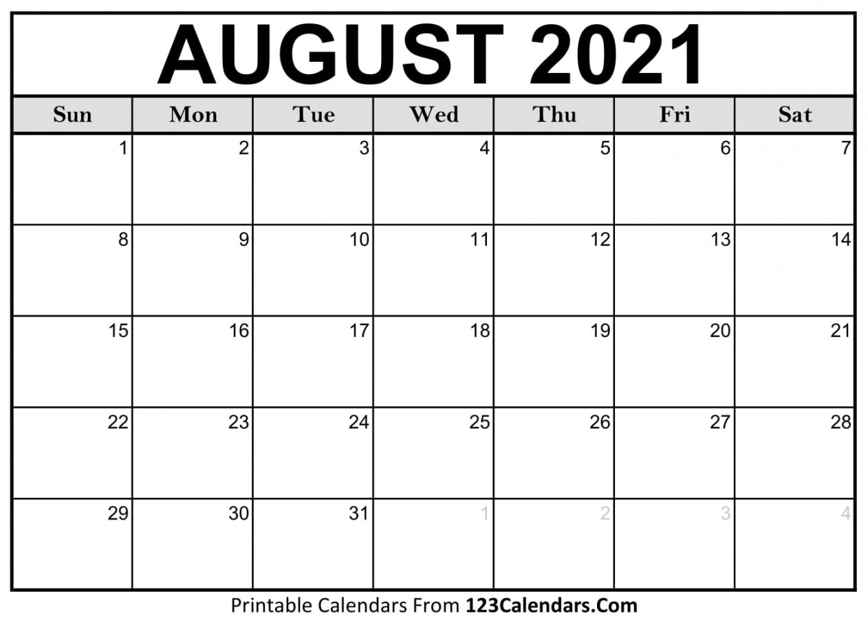 Printable August  Calendar Templates