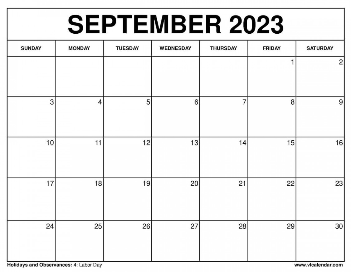 September  Calendar Printable Templates with Holidays