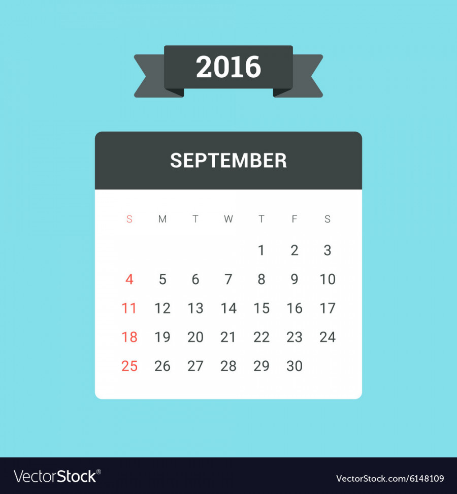 September  calendar Royalty Free Vector Image