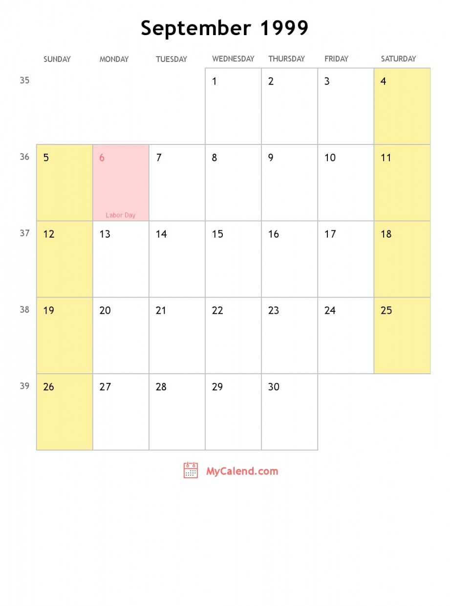 September  calendar with holidays - monthly printable calendar