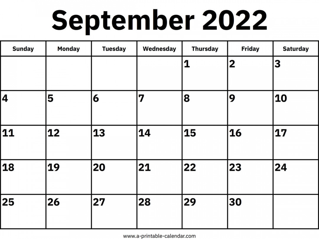 September  Calendars – Printable Calendar