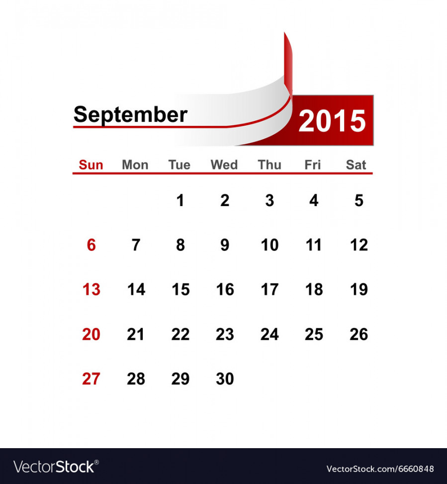 Simple calendar  year september month Vector Image