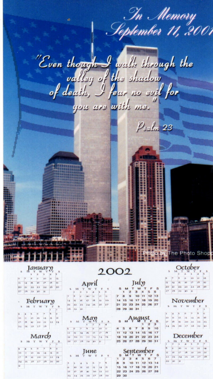 TWIN TOWERS -- WORLD TRADE CENTER X NYC CALENDAR PHOTO - IN MEMORY  PHOTO