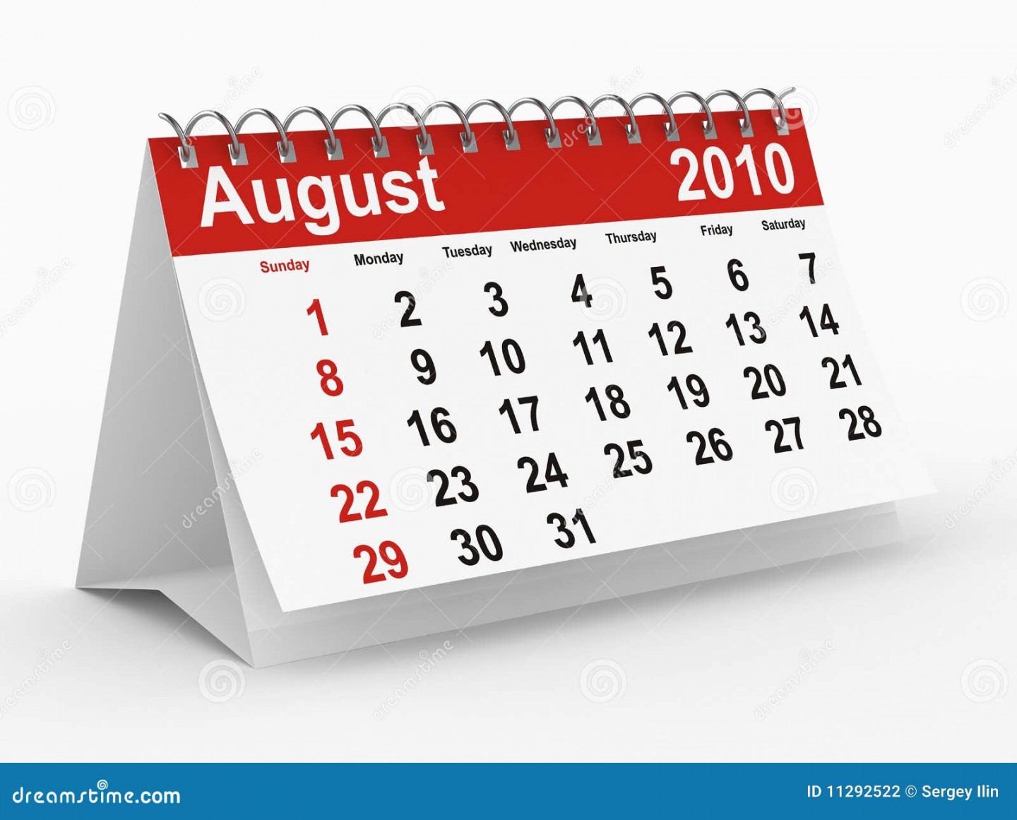 year calendar. August stock illustration