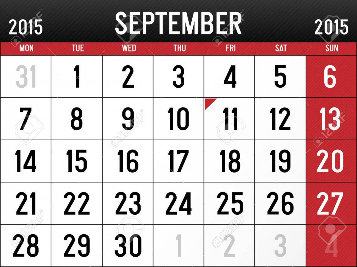 Calendar For September  Royalty Free SVG, Cliparts, Vectors