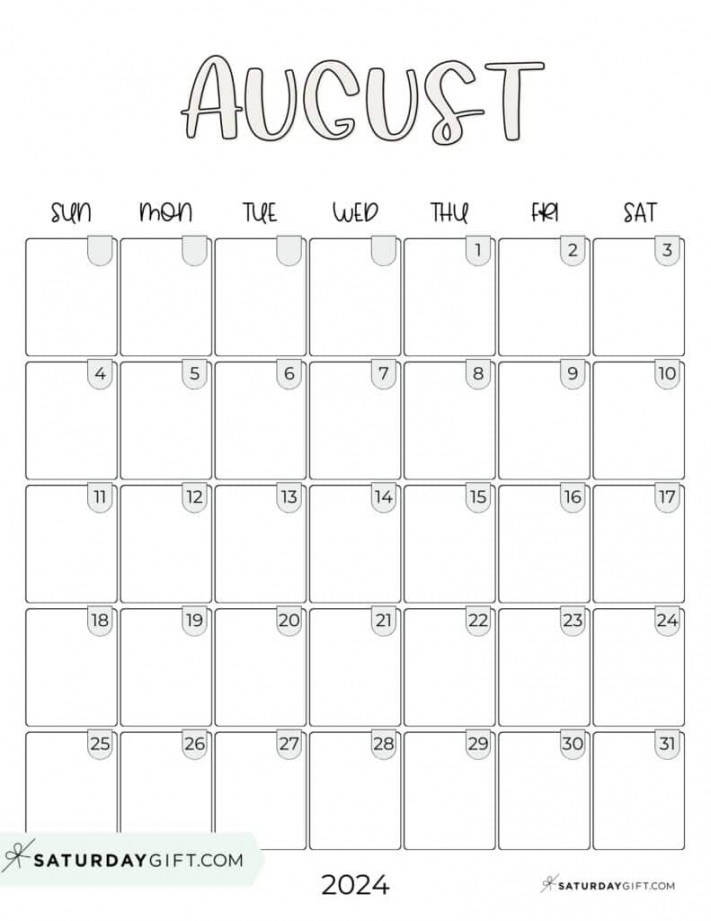 Cute Calendar Template  - Free Aesthetic Printables