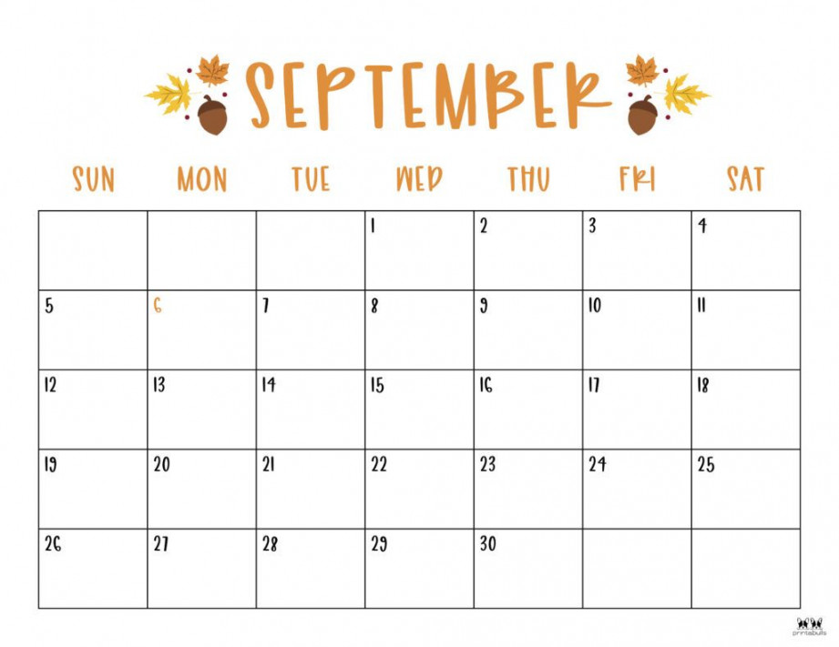 Printable September Calendar-Style   September calendar