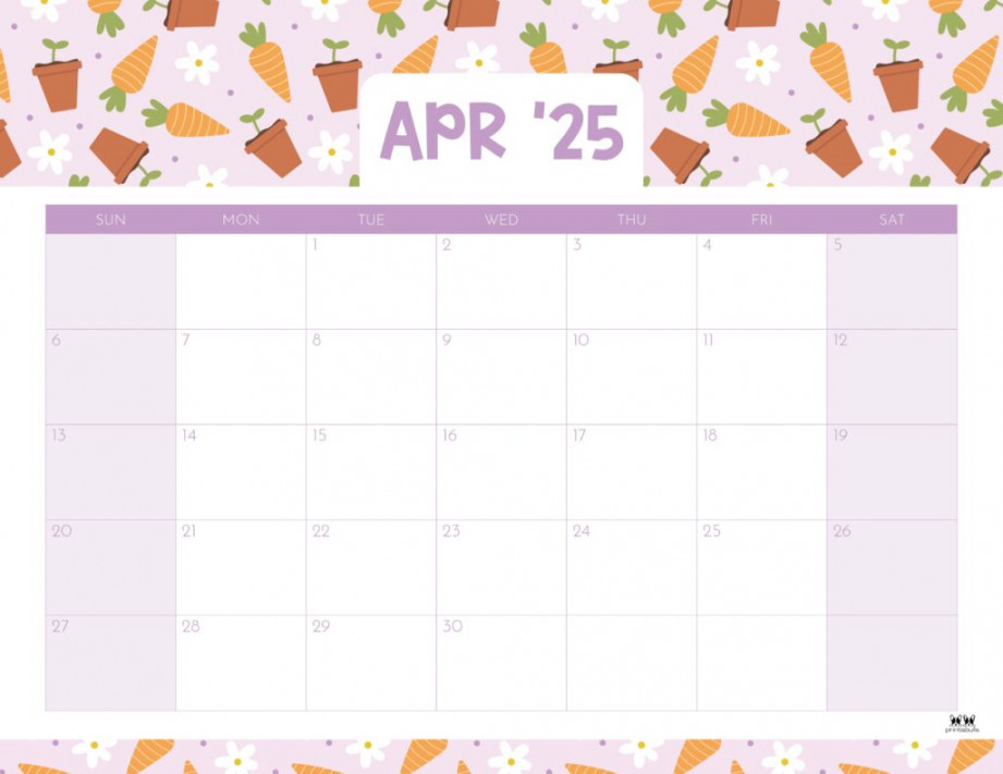 April  Calendars -  FREE Printables  Printabulls