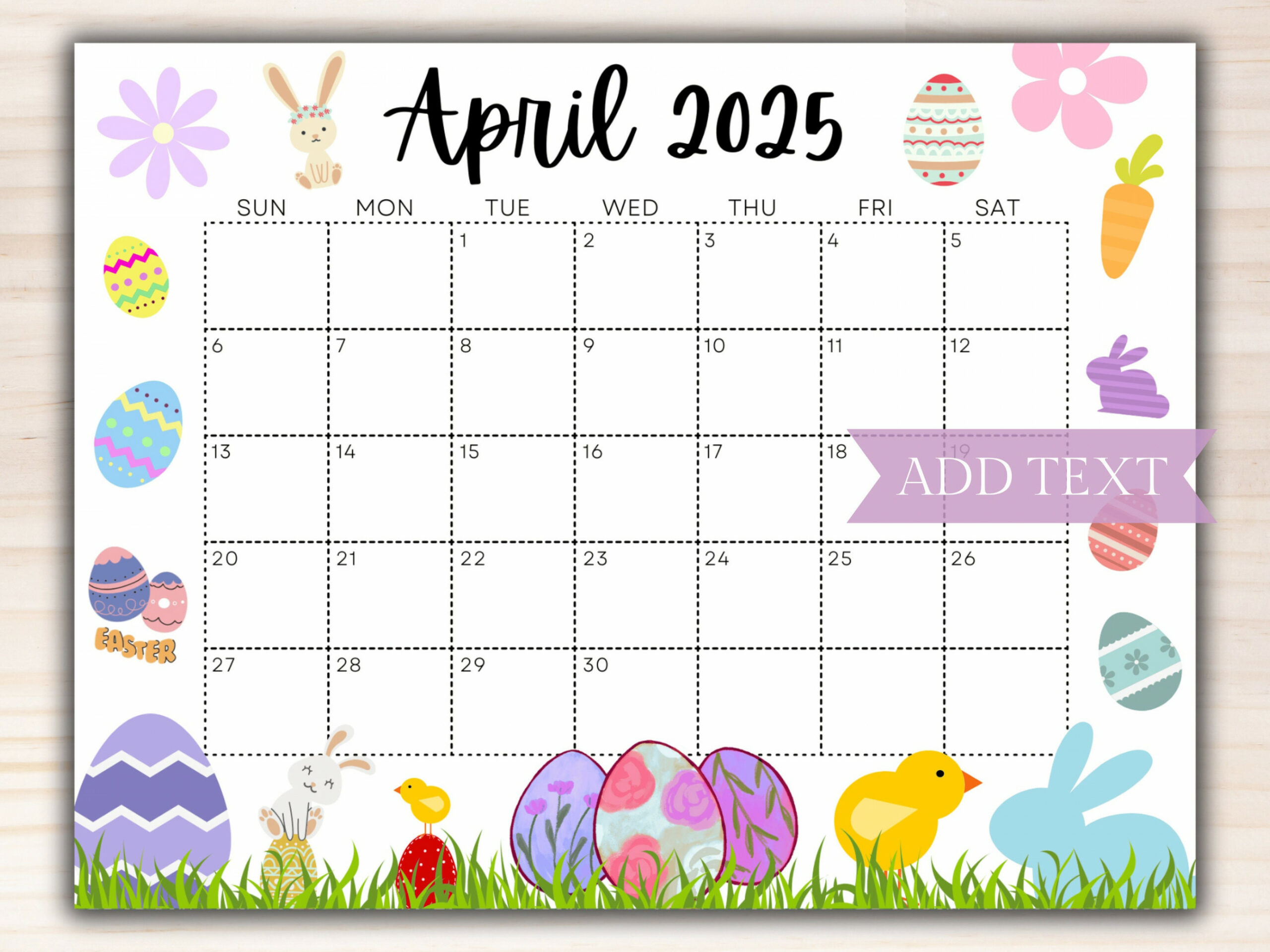 EDITABLE April  Calendar, Printable Calendar , Beautiful