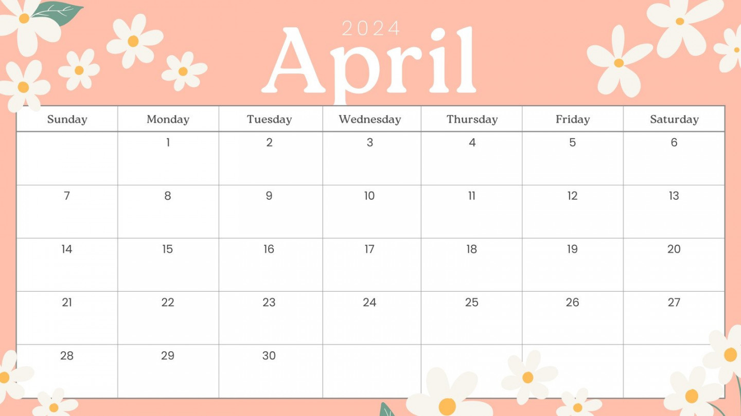 Free and customizable April  calendar templates  Canva