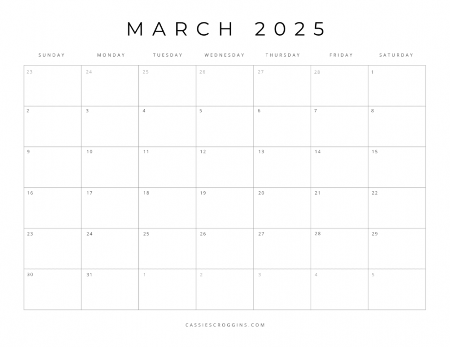 Free Printable  Blank Calendar Templates (All  Months)