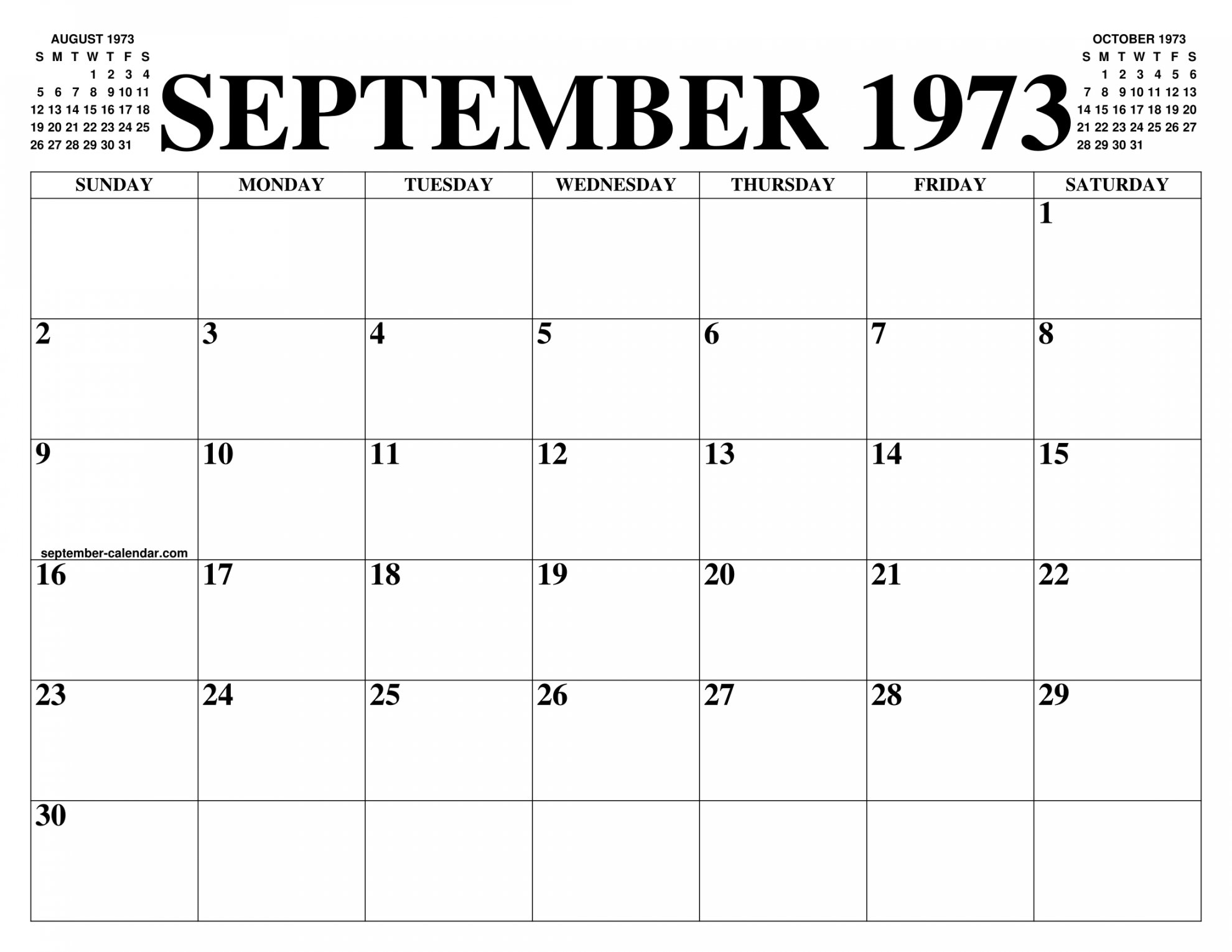 SEPTEMBER  CALENDAR OF THE MONTH: FREE PRINTABLE SEPTEMBER