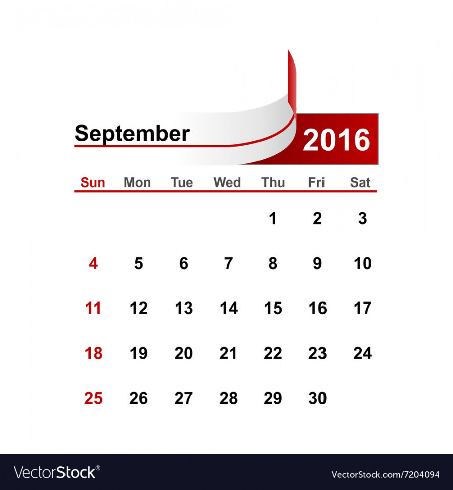 Simple calendar  year september month Vector Image