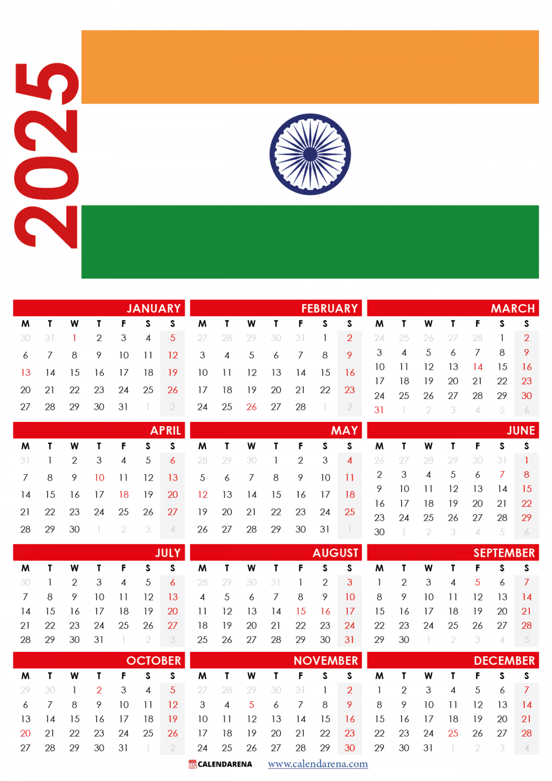 Calendar  India With Holidays And Festivals