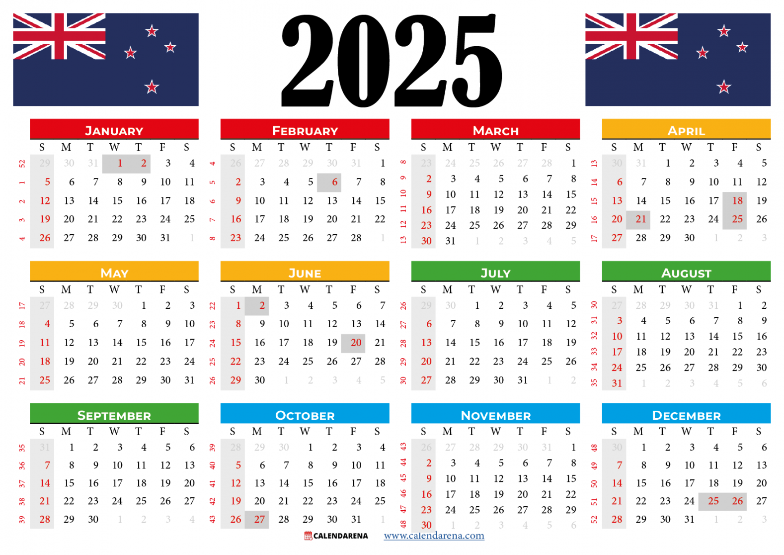 Calendar Nz With Holidays And Festivals