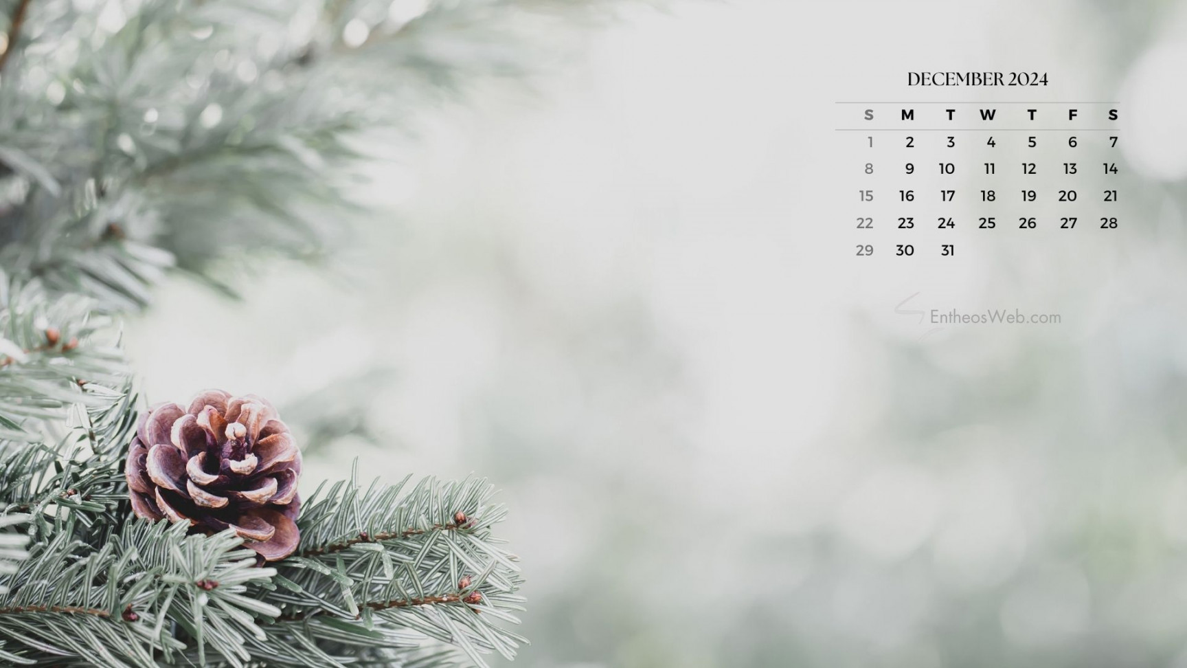 December  Calendar Desktop Wallpaper  EntheosWeb