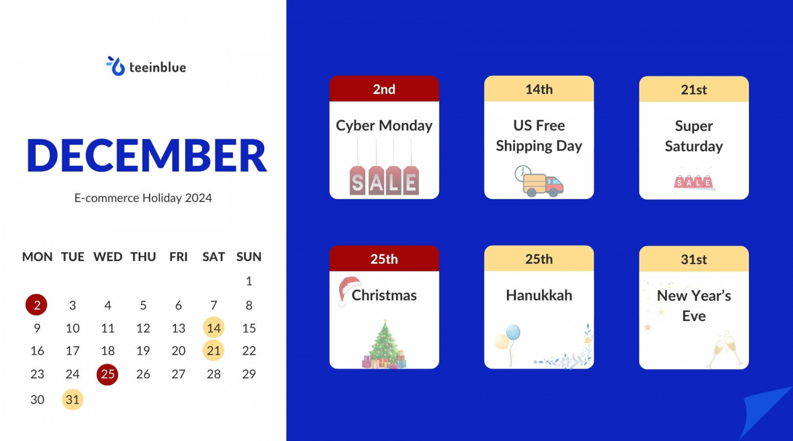 E-commerce Holiday Calendar  to Sell Print-on-demand