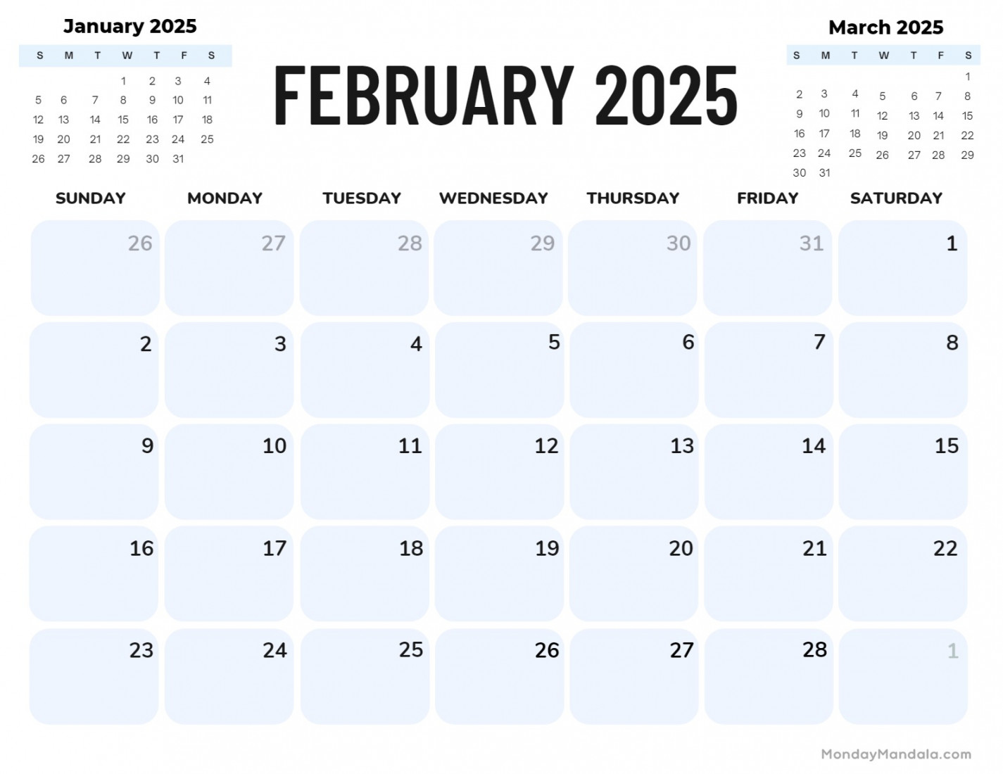 February  Calendar ( Free PDF Printables)